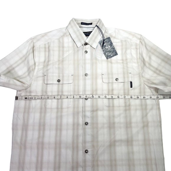 Fish Hippie Migration Tech Plaid Short Sleeve Button Up Shirt- Mens Small- NWT - Picture 9 of 10